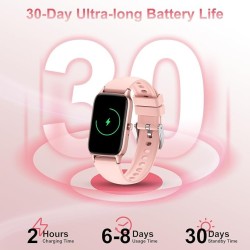 Smart Watch Montre Connectée Femme 1.57"- IOS et Android - Rose Doré - NEUVE