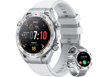Smart Watch Montre Connectée Homme 1.42"- IOS et Android - Grise métal avec 2 Bracelets - NEUVE