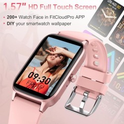 Smart Watch Montre Connectée Femme 1.57"- IOS et Android - Rose Doré - NEUVE
